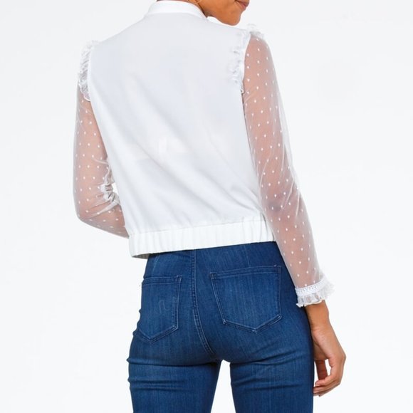 Carmin USA gorgeous sheer crepe jacket NEW - Picture 4 of 5